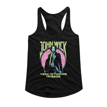 John Wick-John Wick Yeah Im Thinking Im Back-Black Ladies Slimfit Racerback-S - Black