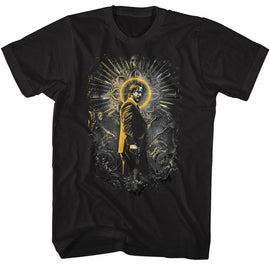 John Wick-John Wick Golden Highlights Halo-Black Adult S/S T-Shirt - Black