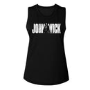 John Wick-John Wick With Name-Black Ladies Muscle Tank-S - Black