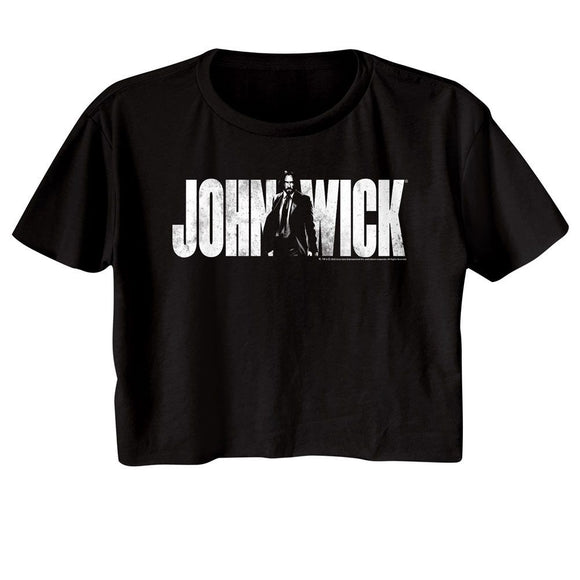John Wick-John Wick With Name-Black Ladies S/S Festival Cali Crop-S - Black