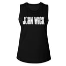 John Wick-John Wick Silhouette-Black Ladies Muscle Tank-S - Black