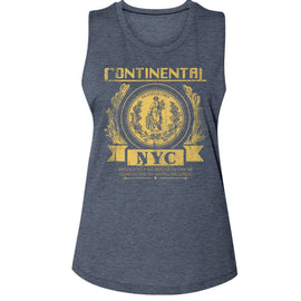 John Wick-John Wick Continental NYC-Antique Denim Ladies Muscle Tank-S - Antique Denim