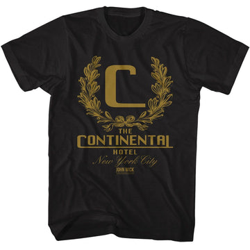 John Wick-John Wick Continental NYC Light-Black Adult S/S T-Shirt - Black
