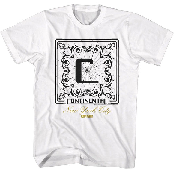 John Wick-John Wick Continental NYC Square-White Adult S/S T-Shirt - White