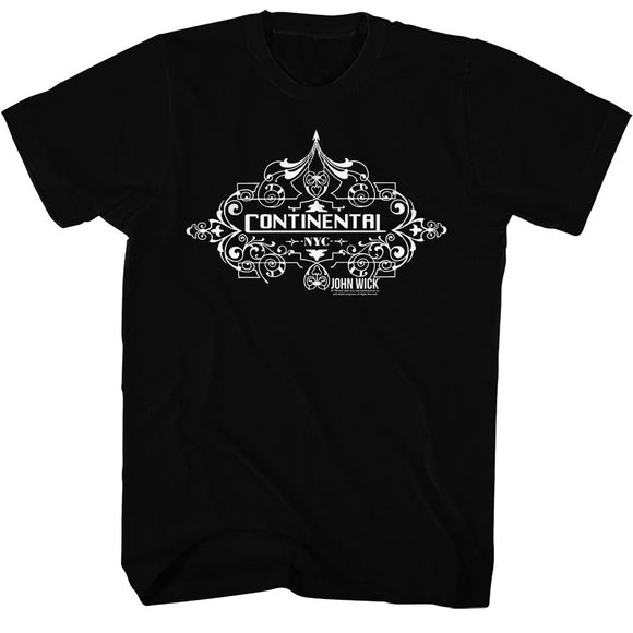 John Wick-John Wick Continental Fancy Badge-Black Adult S/S T-Shirt - Black
