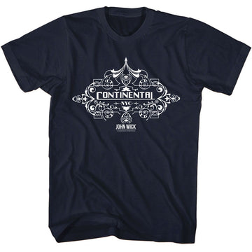 John Wick-John Wick Continental Fancy Badge-Navy Adult S/S T-Shirt - Navy