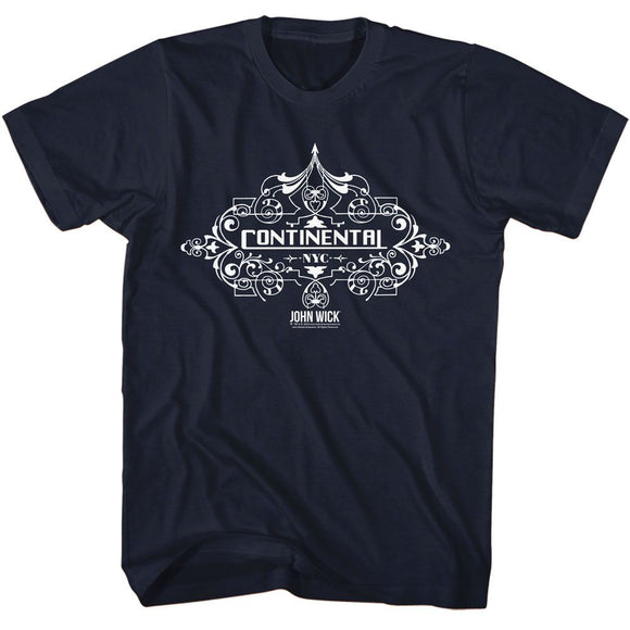 John Wick-John Wick Continental Fancy Badge-Navy Adult S/S T-Shirt - Navy