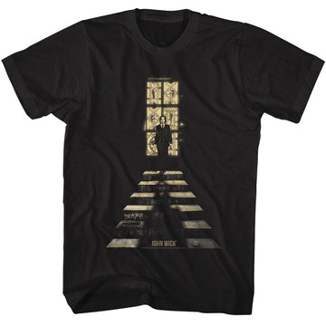 John Wick-John Wick Stained Glass Window-Black Adult S/S T-Shirt - Black