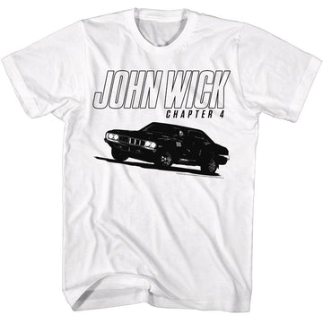 John Wick-John Wick Chapter 4 Car-White Adult S/S T-Shirt - White