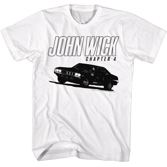 John Wick-John Wick Chapter 4 Car-White Adult S/S T-Shirt - White