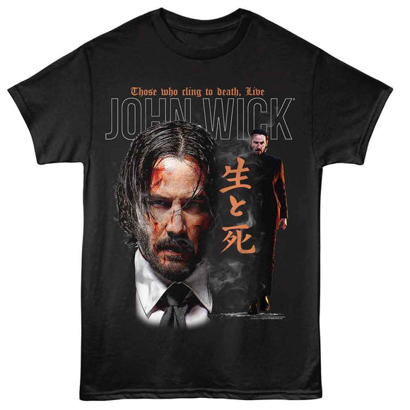 John Wick-John Wick Those Who Cling To Death-Black Adult S/S T-Shirt - Black