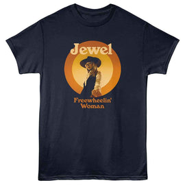 Jewel-Jewel Freewheelin Circle-Navy Adult S/S T-Shirt - Navy