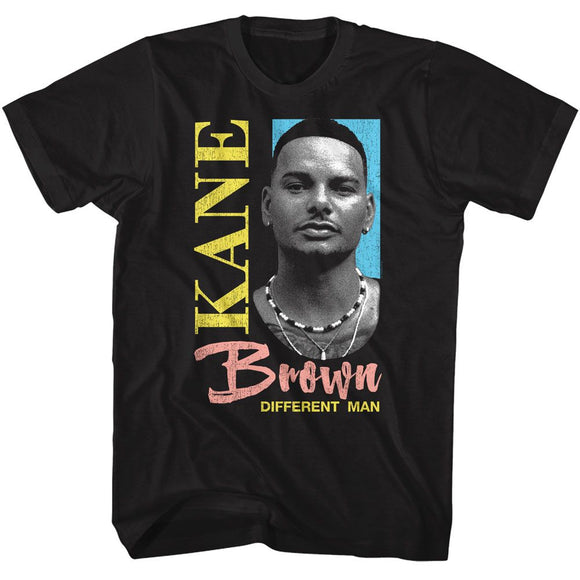 Kane Brown-Kane Brown Different Man Tri Color-Black Adult S/S T-Shirt - Black