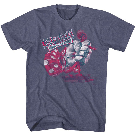 Killer Klowns-Sqeeze-Indigo Heather Adult S/S T-Shirt - Indigo Heather