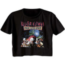 Killer Klowns-Klowns In Space-Black Ladies S/S Festival Cali Crop-S - Black