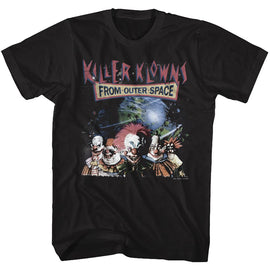 Killer Klowns-Klowns In Space-Black Adult S/S T-Shirt - Black