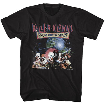 Killer Klowns-Klowns In Space-Black Adult S/S T-Shirt - Black