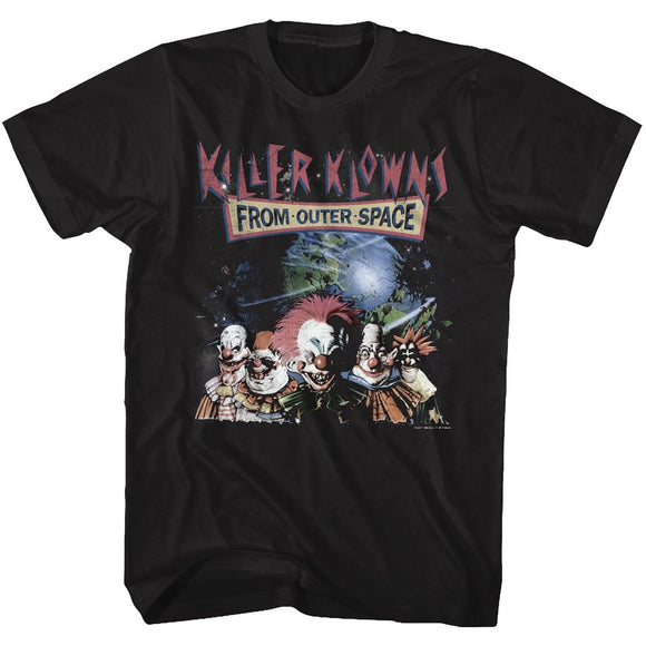 Killer Klowns-Klowns In Space-Black Adult S/S T-Shirt - Black