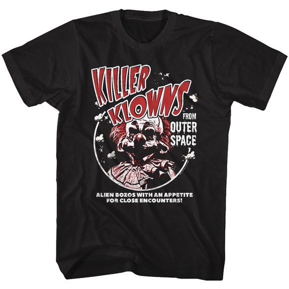 Killer Klowns-Alien Bozos-Black Adult S/S T-Shirt - Black