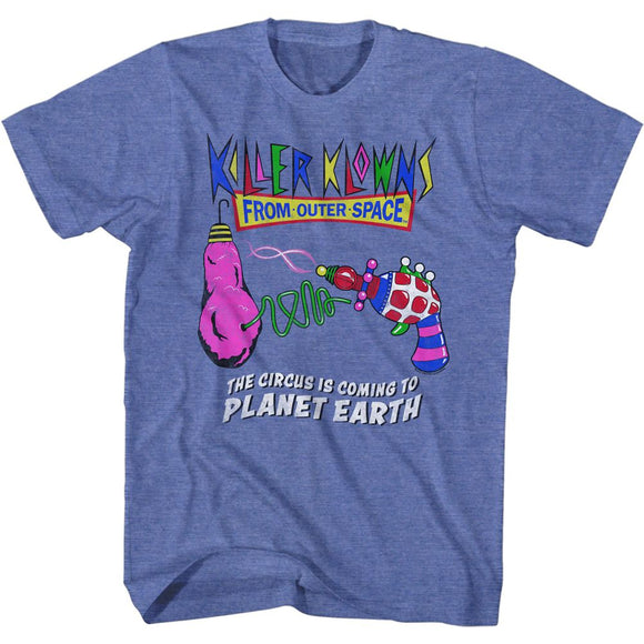 Killer Klowns-Circus Is Coming-Royal Heather Adult S/S T-Shirt - Royal Heather