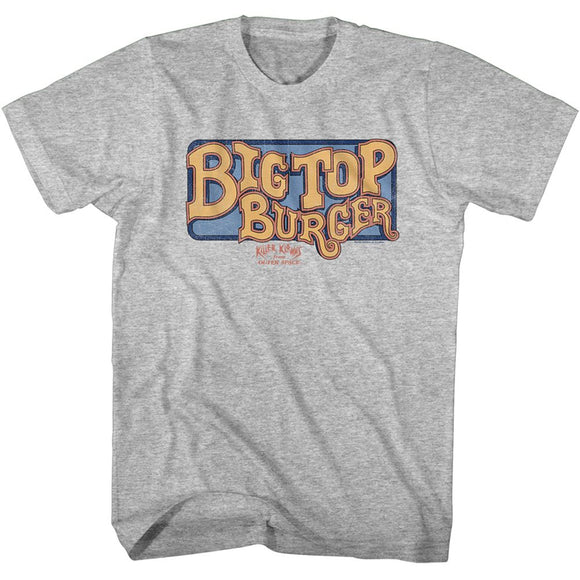 Killer Klowns-Big Top Burger-Gray Heather Adult S/S T-Shirt - Gray Heather