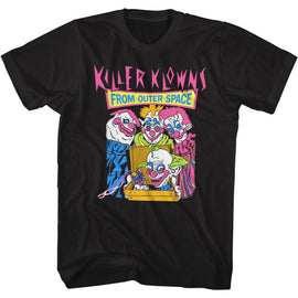 Killer Klowns-Pizza Deliveries-Black Adult S/S T-Shirt - Black