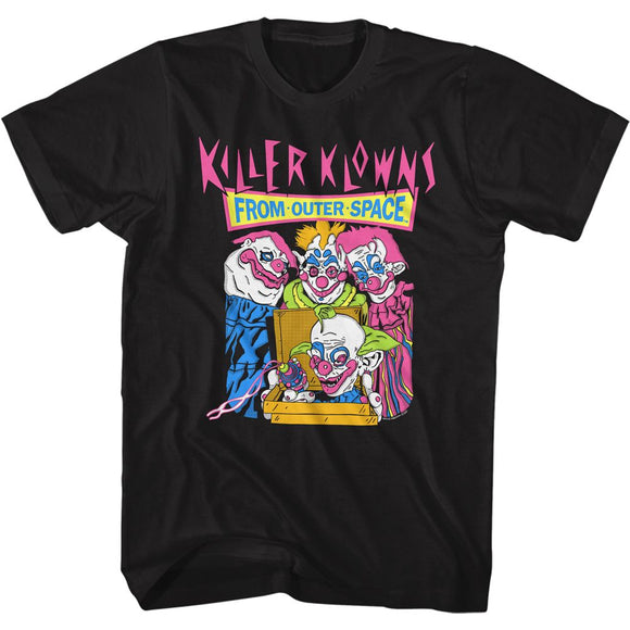 Killer Klowns-Pizza Deliveries-Black Adult S/S T-Shirt - Black
