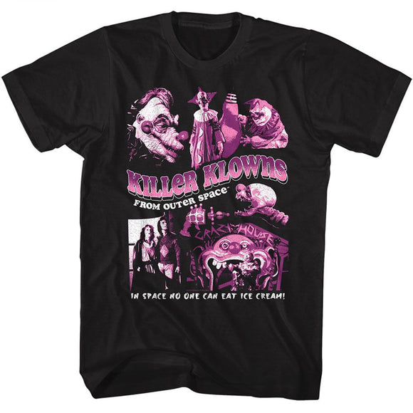 Killer Klowns-Killer Klowns Collage-Black Adult S/S T-Shirt - Black