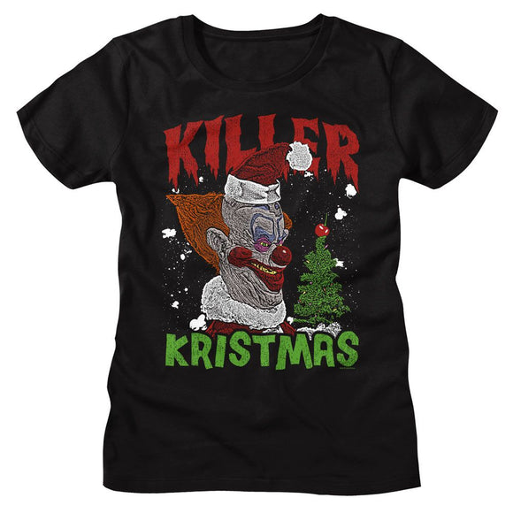 Killer Klowns-Killer Klowns Killer Kristmas-Black Ladies S/S T-Shirt - Black