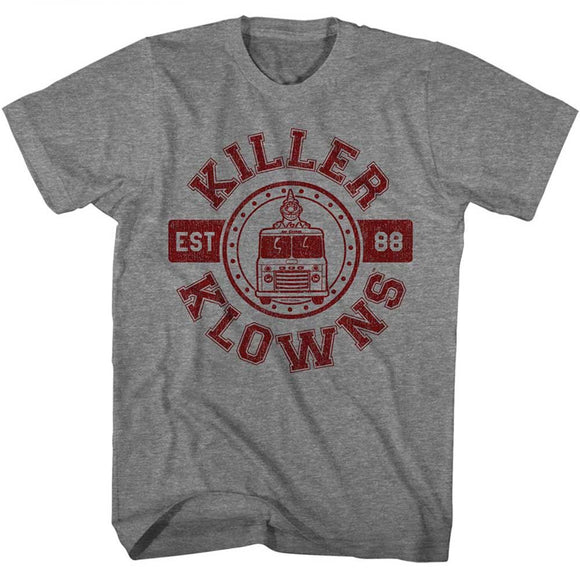 Killer Klowns-Killer Klowns Klown Kollege-Graphite Heather Adult S/S T-Shirt - Graphite Heather