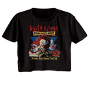 Killer Klowns-Killer Klowns Pretty Big Shoes To Fill-Black Ladies S/S Festival Cali Crop-S - Black