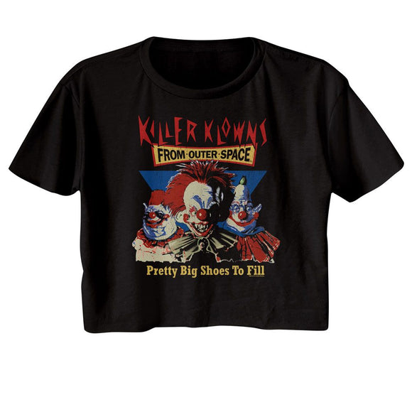 Killer Klowns-Killer Klowns Pretty Big Shoes To Fill-Black Ladies S/S Festival Cali Crop-S - Black