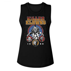 Killer Klowns-Killer Klowns 1988-Black Ladies Muscle Tank-S - Black