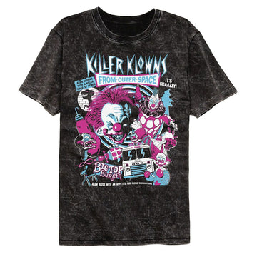 Killer Klowns-Killer Klowns Crazy Bunch-Mineral Wash Black Adult S/S T-Shirt - Black