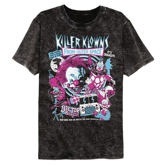 Killer Klowns-Killer Klowns Crazy Bunch-Mineral Wash Black Adult S/S T-Shirt - Black