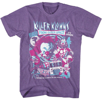 Killer Klowns-Killer Klowns Crazy Bunch-Purple Heather Adult S/S T-Shirt - Purple Heather