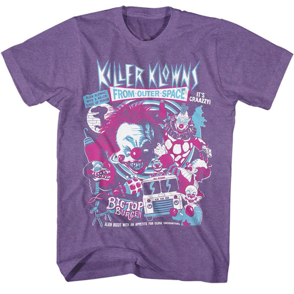 Killer Klowns-Killer Klowns Crazy Bunch-Purple Heather Adult S/S T-Shirt - Purple Heather