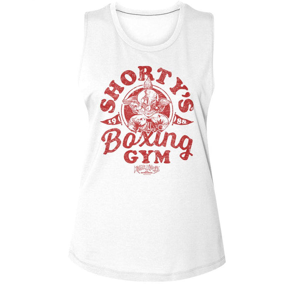 Killer Klowns-Killer Klowns Shortys Boxing Gym-White Ladies Muscle Tank S - White