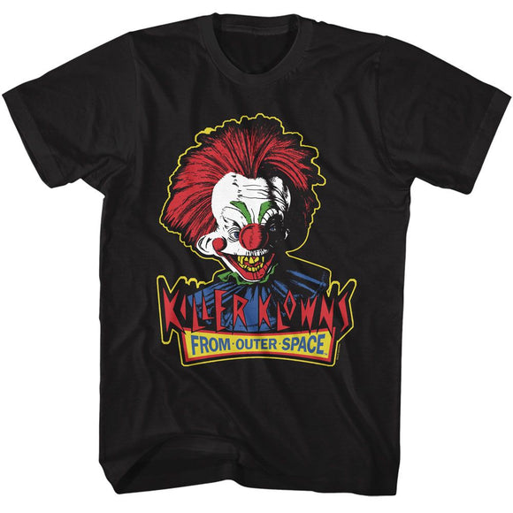 Killer Klowns-Killer Klowns Head And Logo-Black Adult S/S T-Shirt - Black