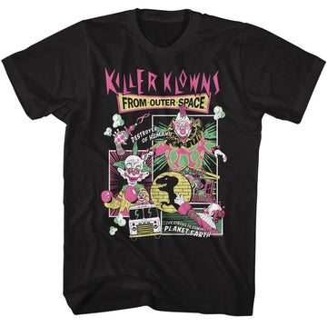Killer Klowns-Killer Klowns Comic Boxes-Black Adult S/S T-Shirt - Black