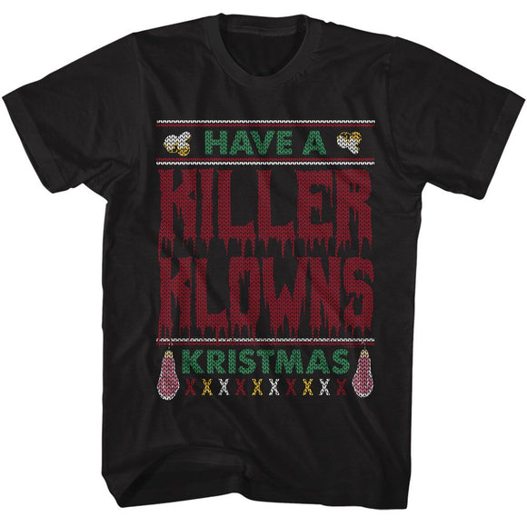 Killer Klowns-Killer Klowns Ugly Sweater-Black Adult S/S T-Shirt S - Black