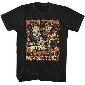 Killer Klowns-Killer Klowns Halloween Klowns-Black Adult S/S T-Shirt - Black