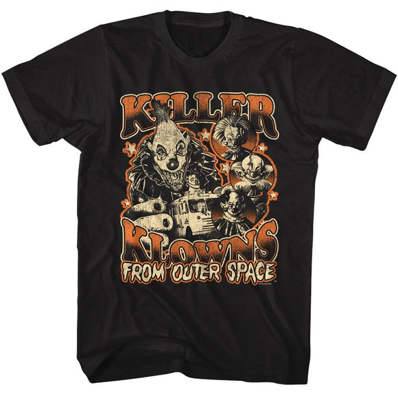Killer Klowns-Killer Klowns Halloween Klowns-Black Adult S/S T-Shirt - Black