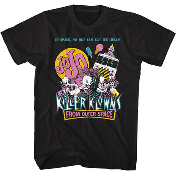 Killer Klowns-Killer Klowns In Space No Ice Cream-Black Adult S/S T-Shirt - Black