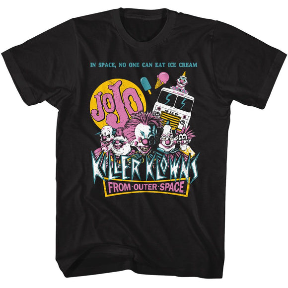 Killer Klowns-Killer Klowns In Space No Ice Cream-Black Adult S/S T-Shirt - Black
