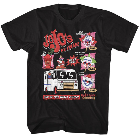 Killer Klowns-Killer Klowns Jojo Ice Cream-Black Adult S/S T-Shirt - Black