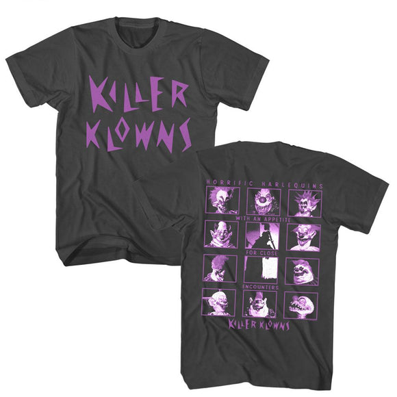 Killer Klowns-Killer Klowns Horrific Harlequins-Smoke Adult S/S T-Shirt ***F&B*** - Smoke