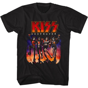 Kiss-Destroyer-Black Adult S/S T-Shirt - Black