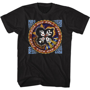 Kiss-Rockandrollover-Black Adult S/S T-Shirt - Black
