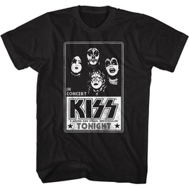 Kiss-Kiss Tonight-Black Adult S/S T-Shirt - Black